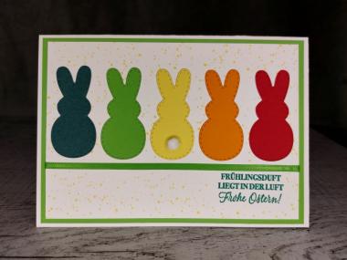 Grußkarte Ostern Frühlingsduft Hasen handgemacht